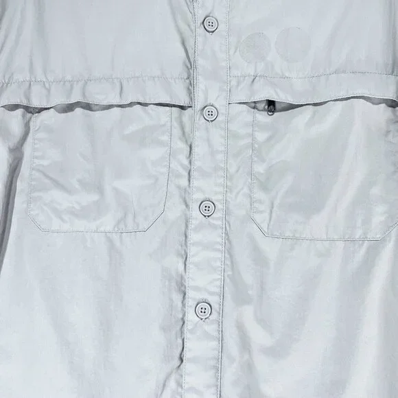 White Sierra Outdoor Shirt Beige Medium Fishing Hiking Vented Rolled Sleeves - Picture 3 of 16